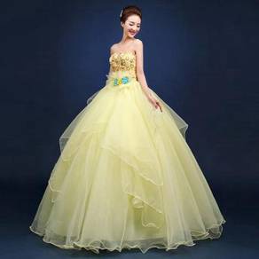 Yellow prom wedding bridal gown dress RB0453