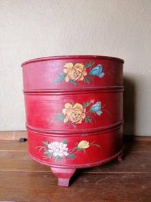 Antique Peranakan rattan basket