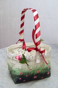 Cute Bamboo Basket Hand-Painted