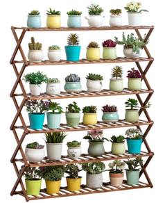 Plant Flower Stand Foldable Pot Rack Rak Bunga
