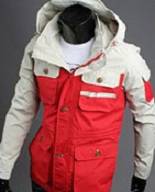 ARMY HOODIE MILITARY RED MULTi-POCKET COAT JACKET