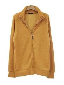 R11846 Korean Yellow Stand Collar Jacket Sweater