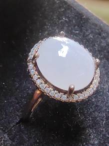 Giok Jadeite Jed Burma Ungu Lavender Ais Gred A