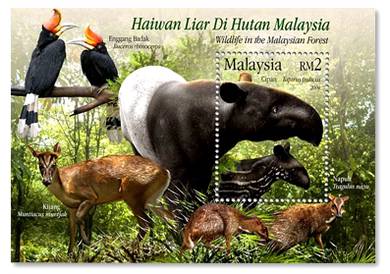 Miniature Sheet (toning) Wildlife Msia Forest 2004