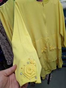 Baju Kurung Baju Melayu Kuning Diraja