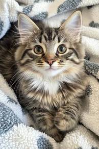 Tabby Persian Mix Mainecoon Kitten