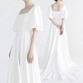 White minimalist wedding bridal dress gown RB2154