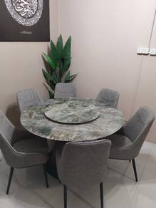Meja makan marble 6 kerusi