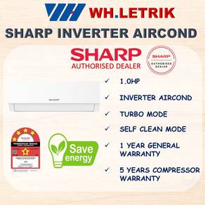 [2026 MODEL] Sharp 1.0HP Inverter Aircond