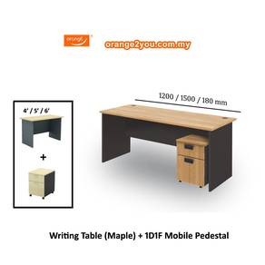 Office Writing Table 4'/5'/6',Add onMobile Pedetal