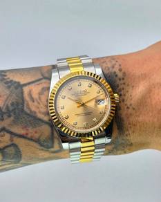 Custom Seiko Mod 36mm 2-Tone Gold Diamond Datejust
