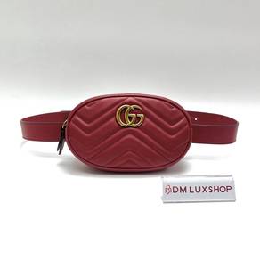 Preloved Gucci Red GG Marmont Belt Bag (85cm)