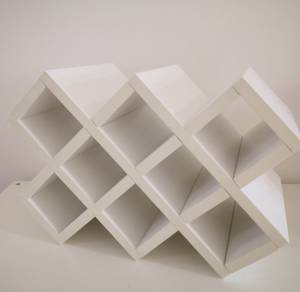 White 8-Bottle Wine Rack Shelf Holder