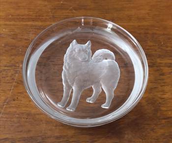 Hoya Crystal trinket dish with dog decor