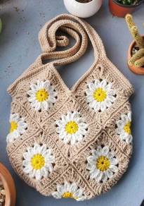 daisy flower handmade bag