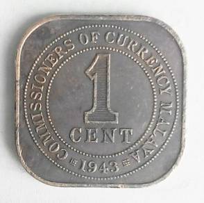 Coin - 1 Cent, Malaya, 1943 & 1945