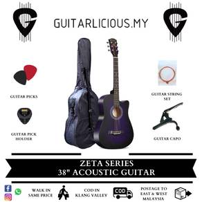 ZETA Series 38inch Beginner Acoustic Guitar-Purple