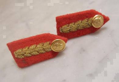 Vintage Military Epaulette with Brass Clip - Pair