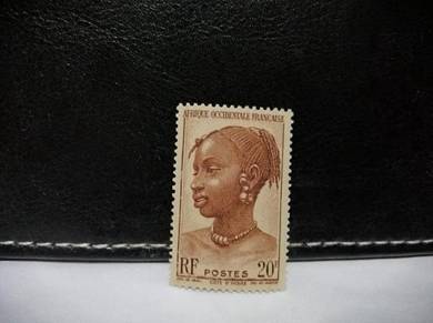 1947 French West Africa Stamp Girl