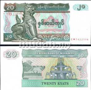 Burma myanmar 20 kyats p 72 unc