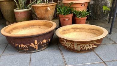 Flower Pots (Low/Round) PAIR