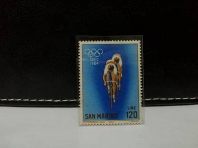 1964 San Marino Stamp Olympic Game Cycling