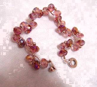Crystal Bracelet with Button Clasp (New)