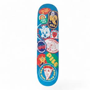 8" Pill "Labels" Blue Skateboard Deck