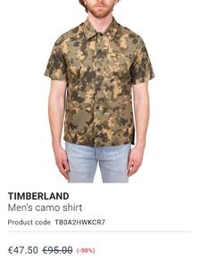Timberland Men's Camo Short Sleeve Shirt
