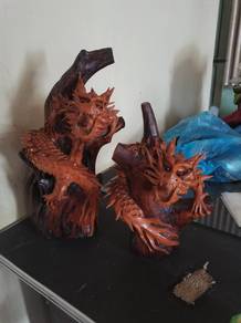 decoraction wooden dragon antic