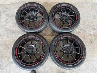 Rim ze40 time attack 16 inch tayar 90% alza myvi