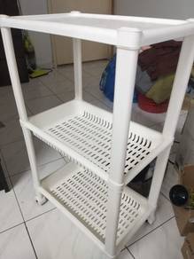 White 3-Tier Rolling Storage Cart with Wheels