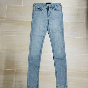 Women Uniqlo Ultra Stretch Skinny Jeans Light Blue