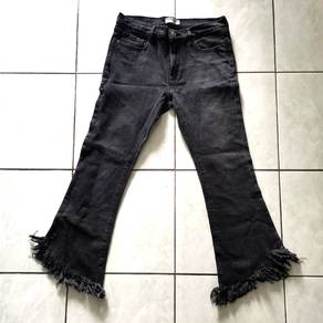 BALENCIAGA Mini Boot Jeans Women Charcoal- Black