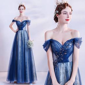Blue wedding prom evening dress gown RBP1739