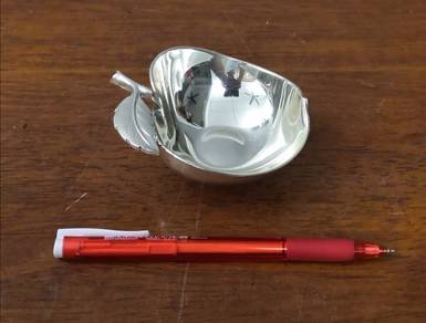 silver plated apple trinket bowl heavy