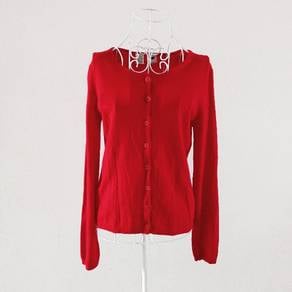 DKNY Red Wool Cardigen