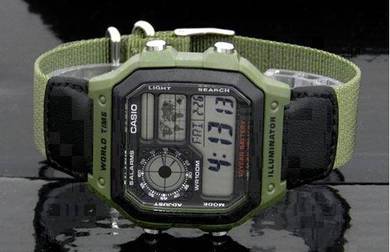 Casio Aircraft Green Cloth AE1200B-3B - ORIGINAL