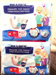 Diapex Adult Diapers Basic Plus Size M 10pcs Twin