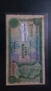 duit kertas lama Lima ringgit 