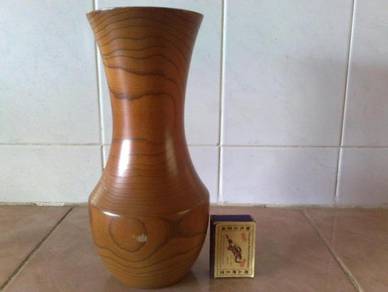 Pasu kayu wooden vase with copper layer