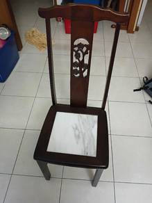 Solid Wood Marble crafted dining Chair 
