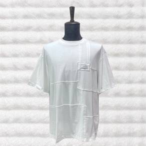 Feng Chen Wang White Paneled Logo-Patch Tee
