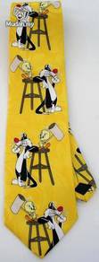 Tweety and Sylvester Yellow Cartoon Fancy Neck Tie