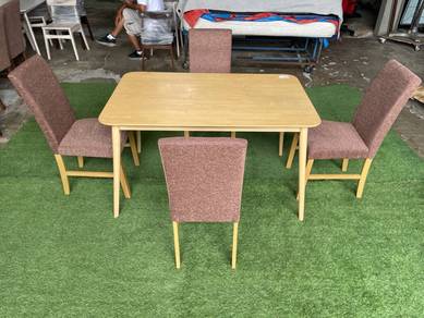 PK174 Demo* Meja Makan Kayu Dining Table 1+4 Chair