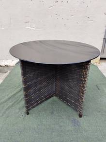 T17-K Meja Makan Bulat Kaca 3' Round Dining Table