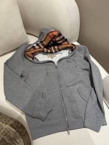 Burberry Equestrian Knight Logo Grey Zip-Up Hoodie