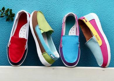 F0252 Funky Colourful Loafers Slip Ons Kasut Shoes