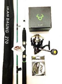 Bullzen gamer reel combo alpine ikan baung solid