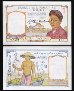 French Indochina 1 Piastre (1936) - Pick P54b